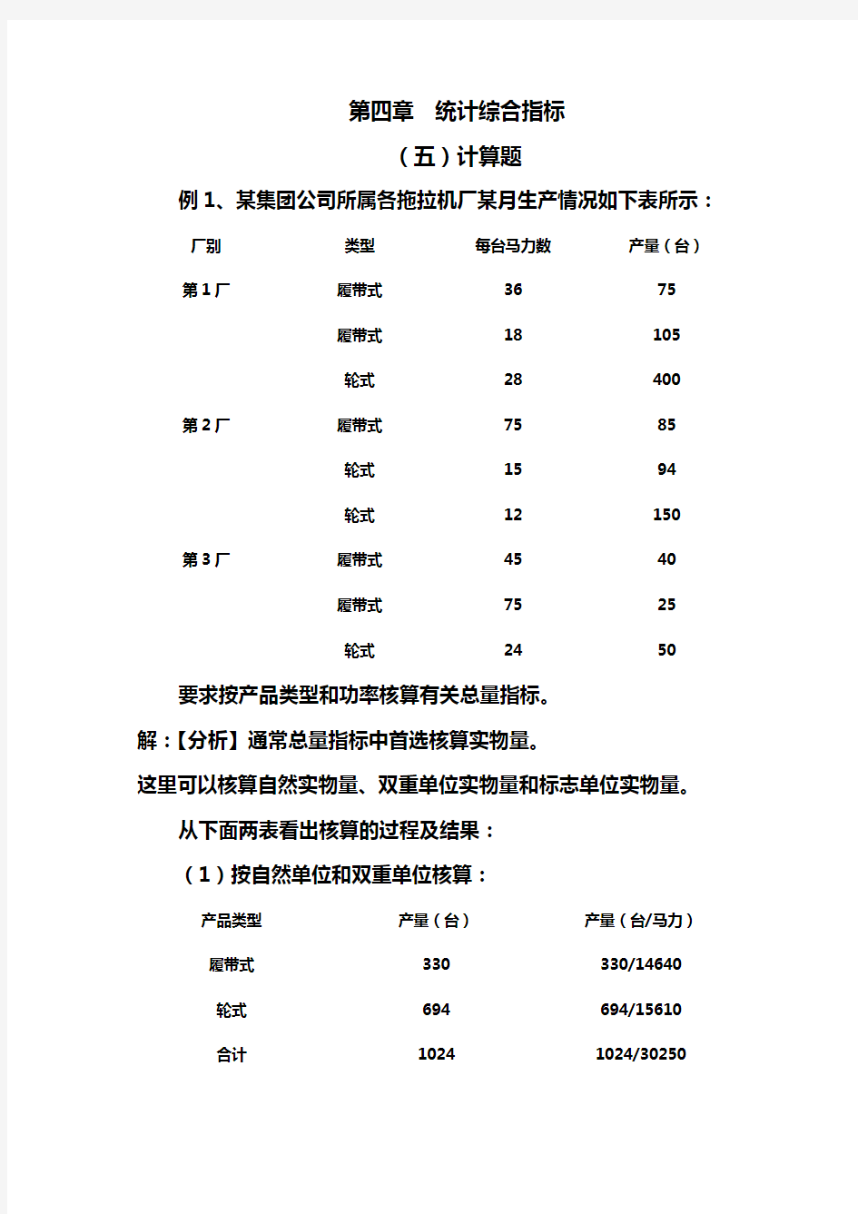 第四章统计综合指标(补充例题)