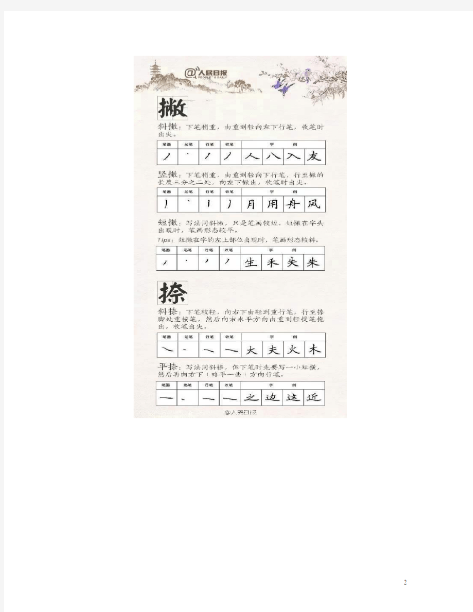 28种汉字笔顺写法