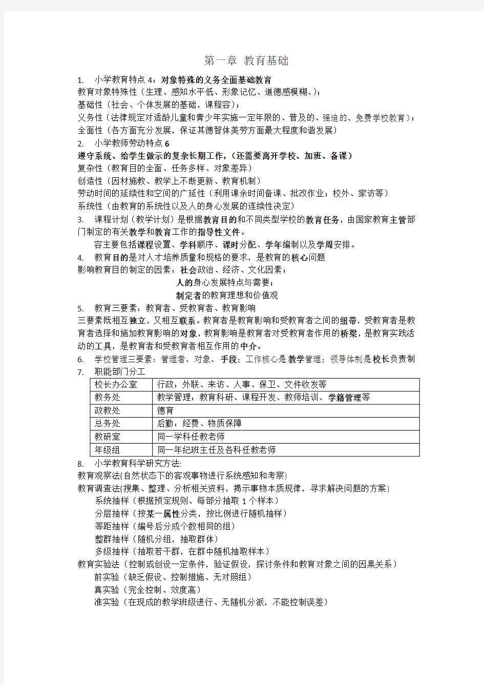 小学教师资格考试_教育教学知识与能力知识点整理