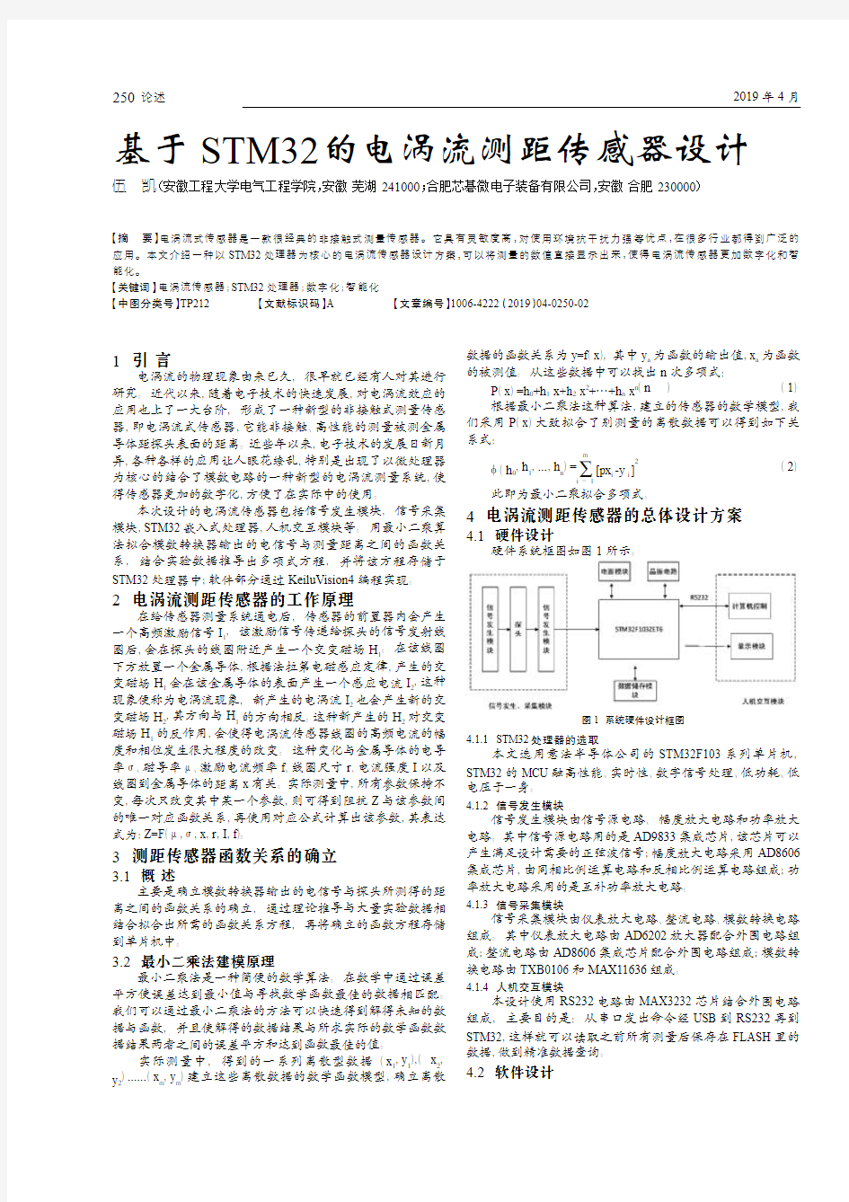 基于STM32的电涡流测距传感器设计