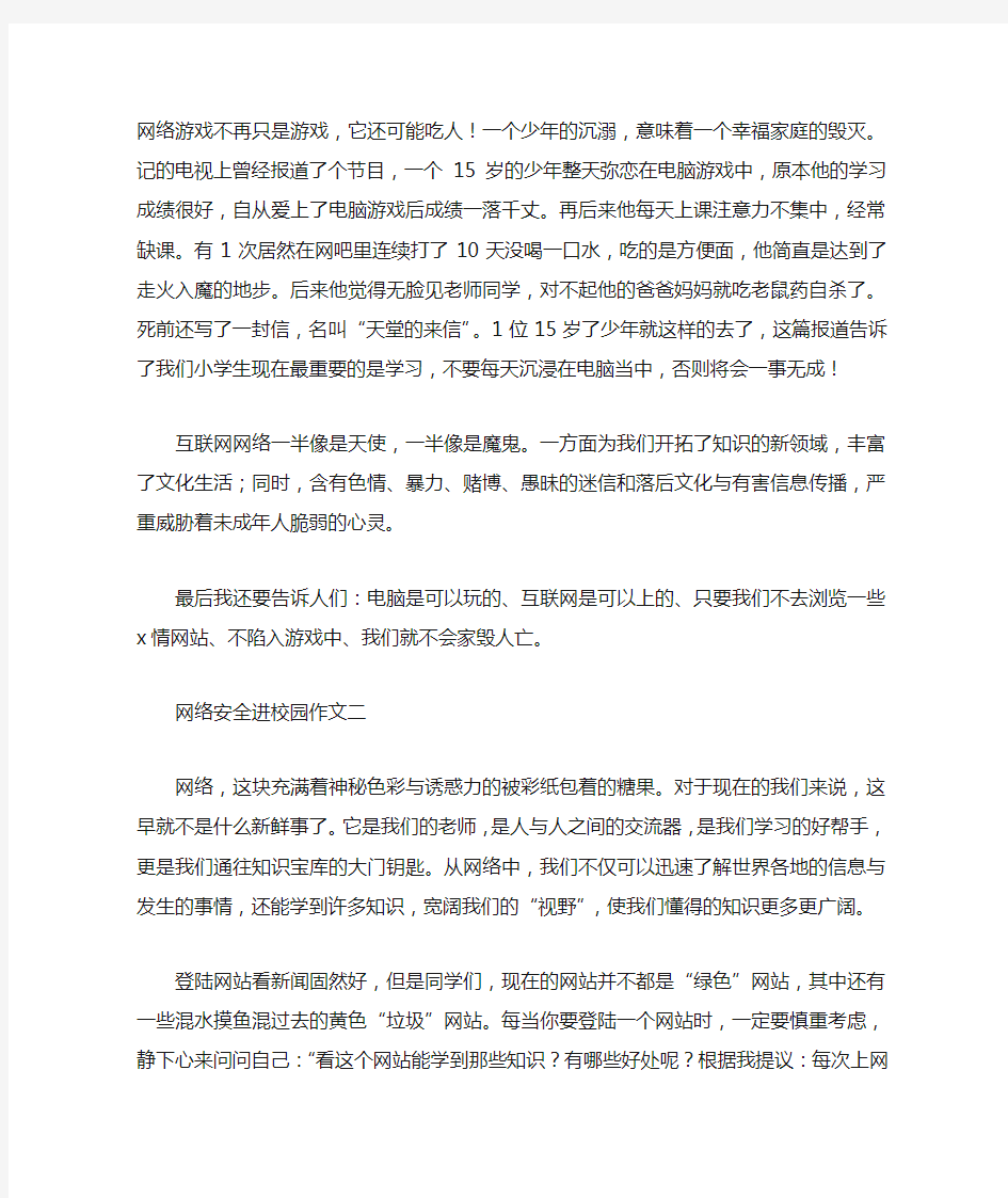 网络安全进校园作文