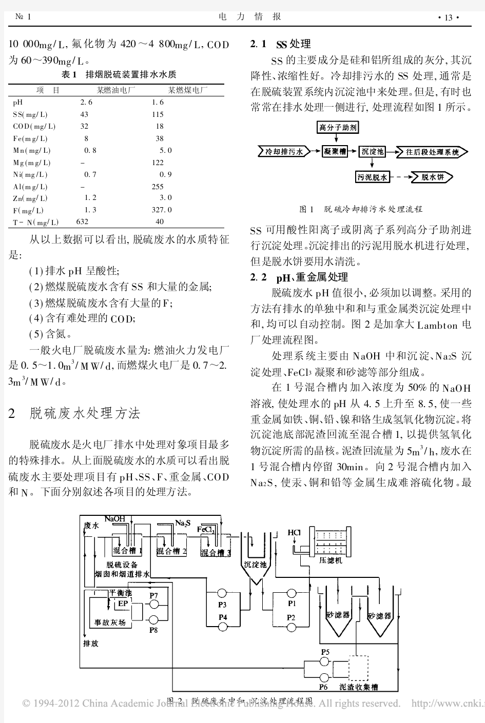 火电厂脱硫废水的处理