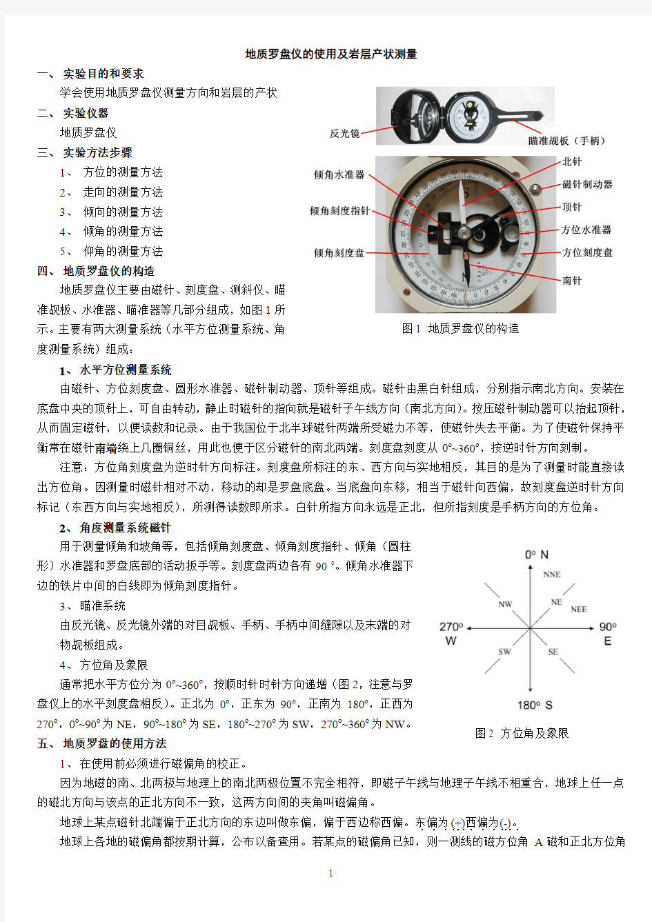 地质罗盘的使用方法2015