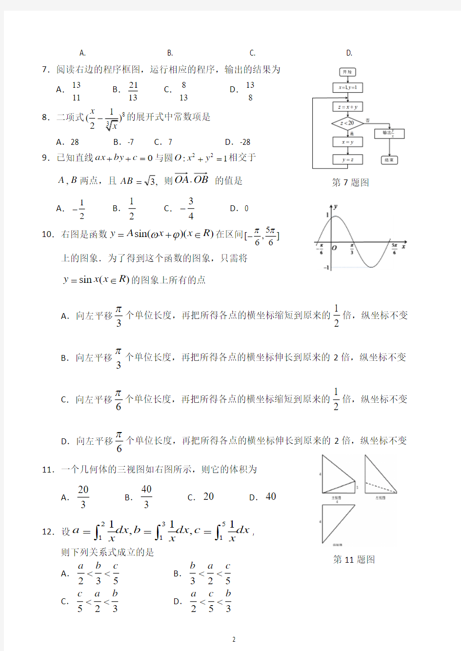【2013济南市一模】济南市2013届高三3月份高考模拟考试(数学理)