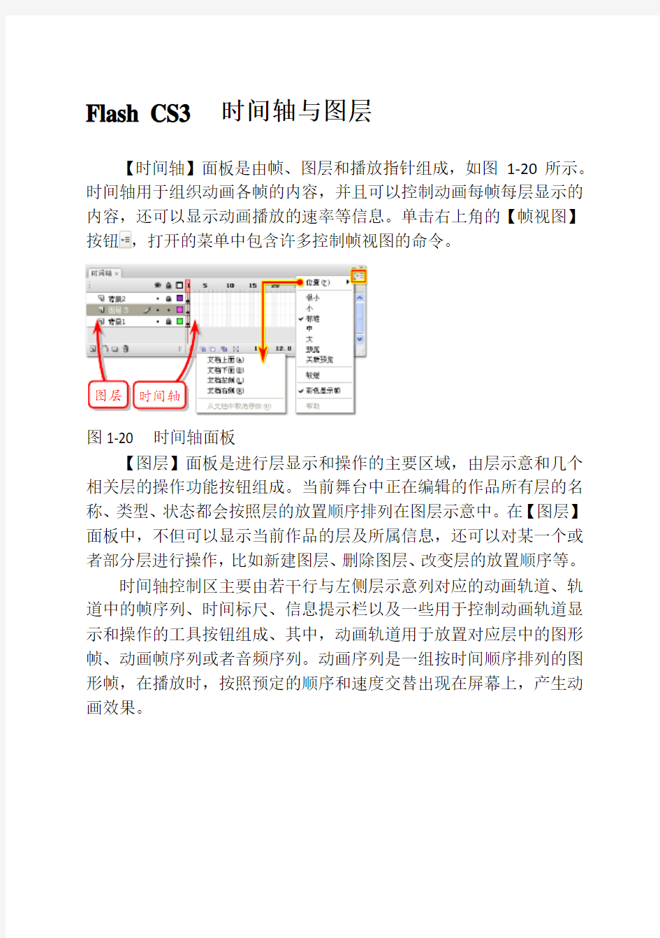 Flash CS3  时间轴与图层