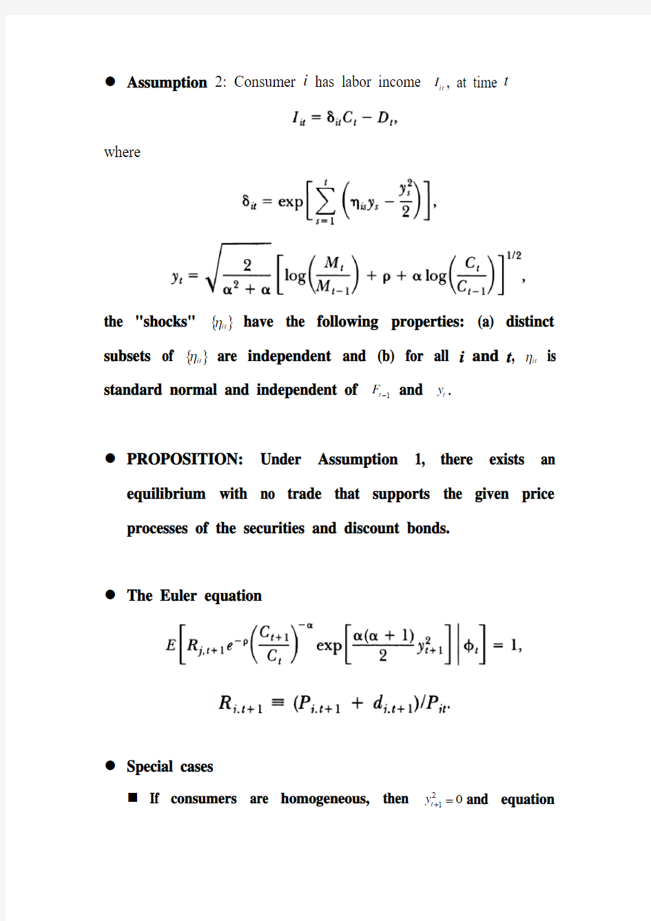 资产定价Asset pricing with heterogeneous consumers 3