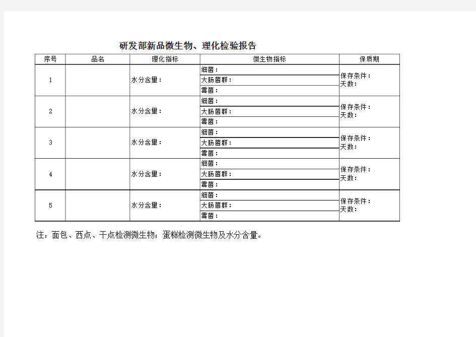 微生物理化检验报告