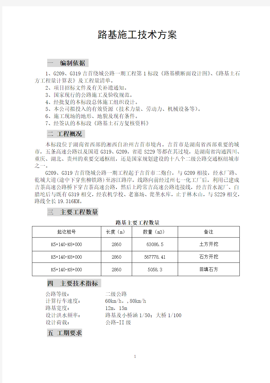 单位工程开工报告,路基土石方(DOC)