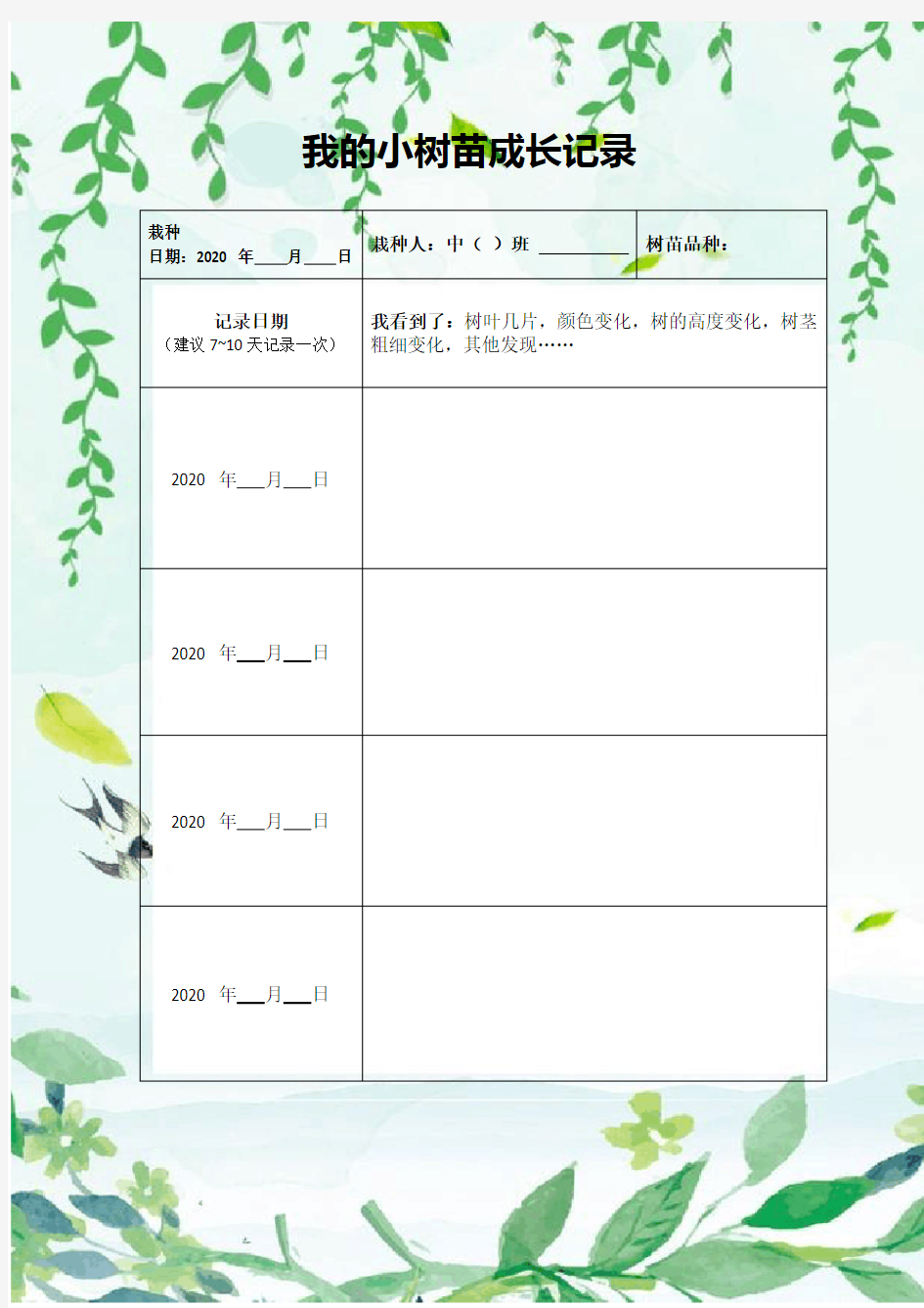 我的小树苗成长记录