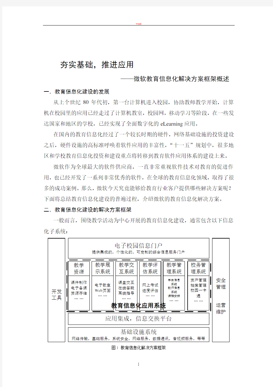 教育信息化解决方案框架