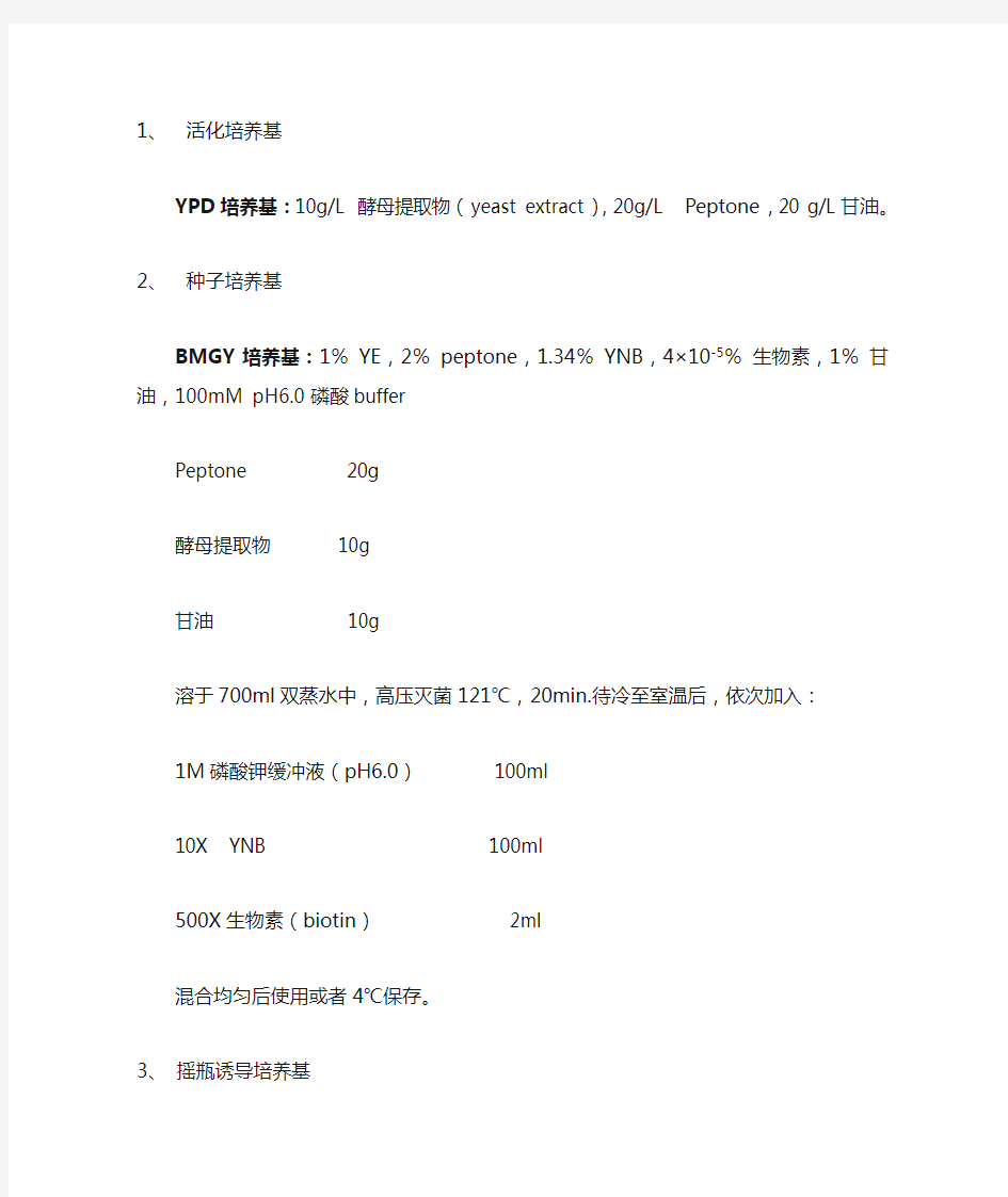 培养基配置方法