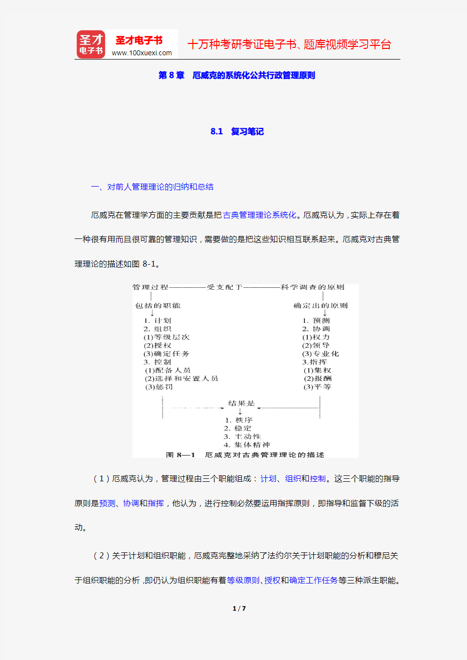 丁煌《西方公共行政管理理论精要》笔记和考研真题详解(第8章 厄威克的系统化公共行政管理原则)【圣才出