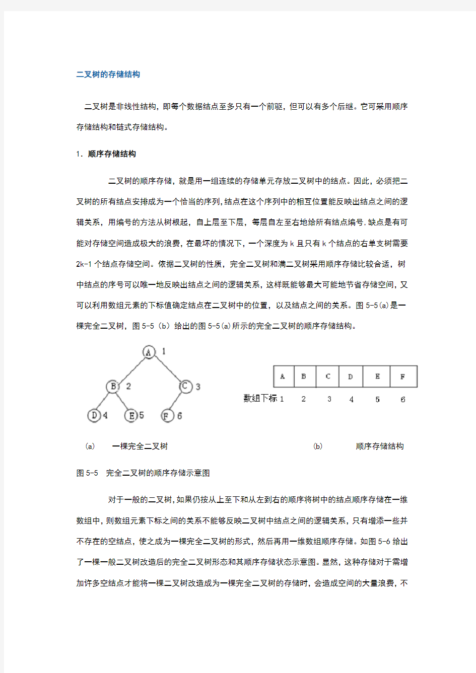 二叉树的存储结构