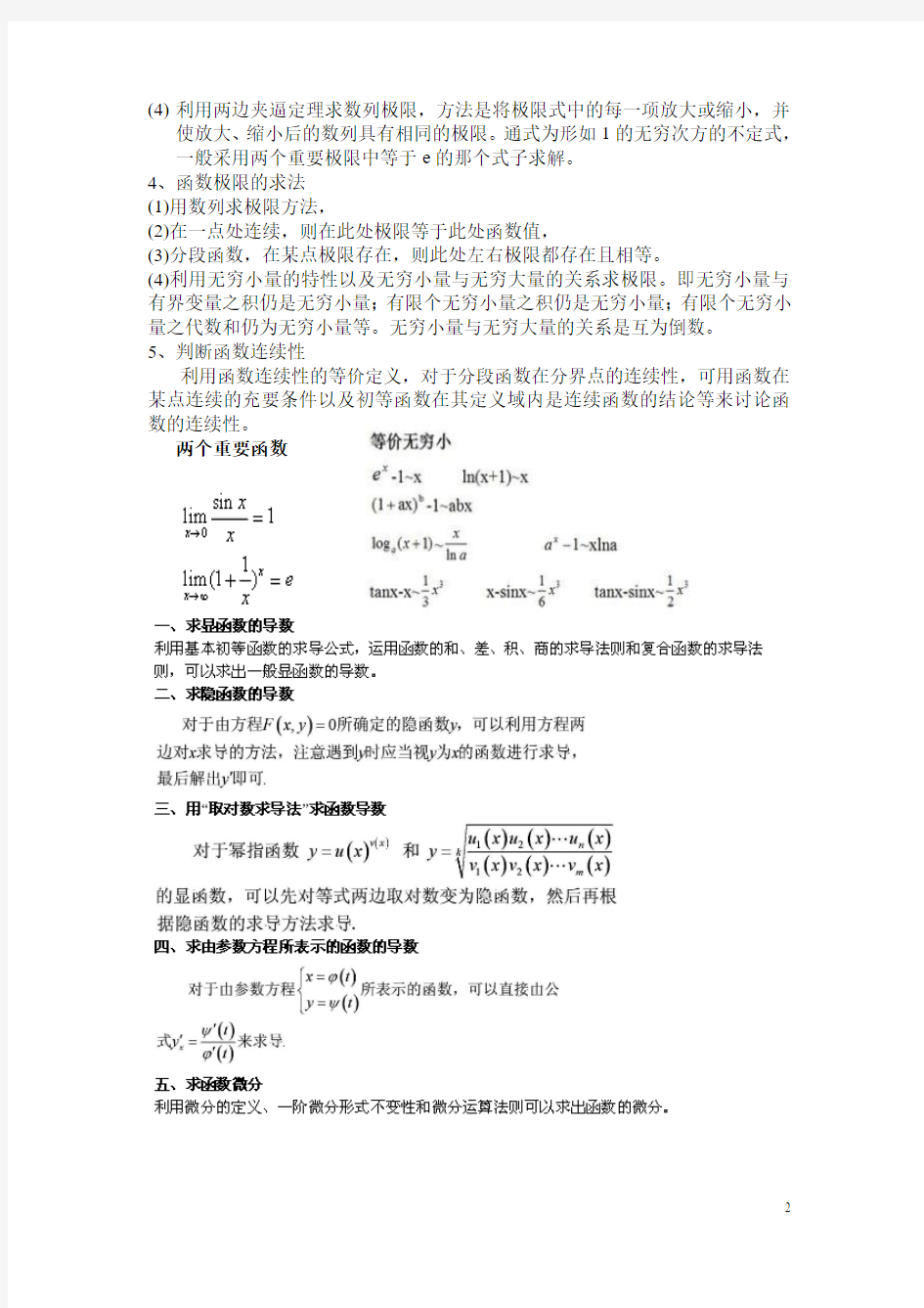 (完整word版)大一高数学习总结