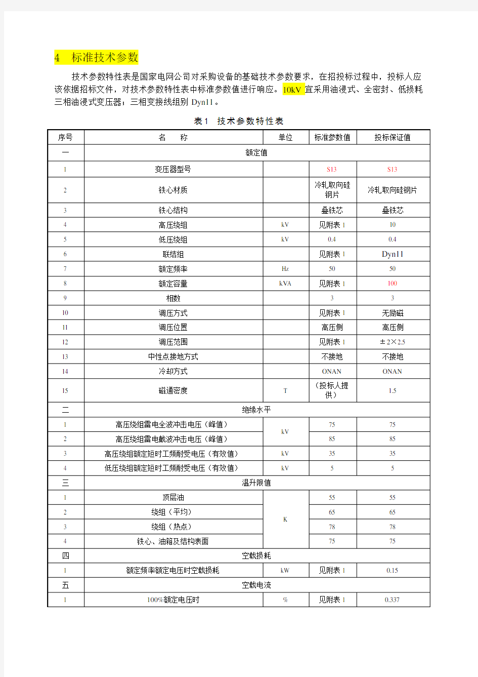 S 油浸式变压器技术投标文件