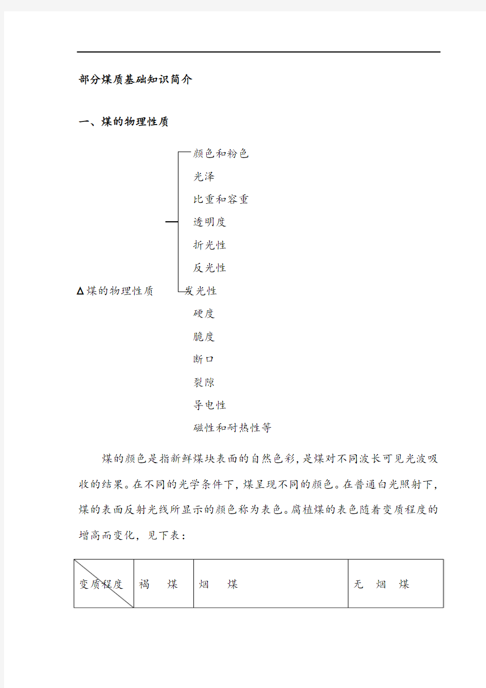 煤质基础知识