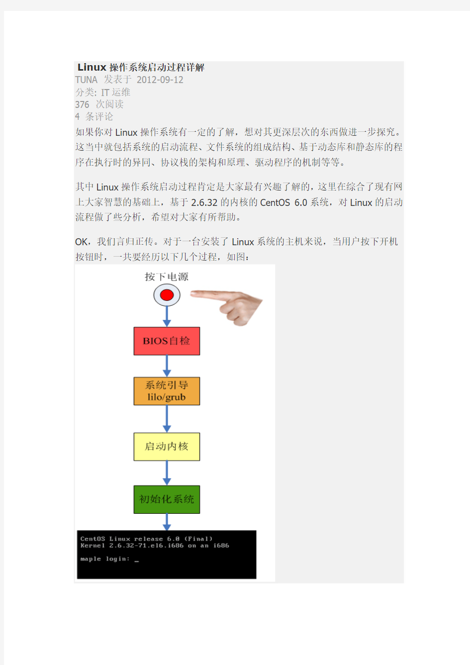 Linux操作系统启动过程详解