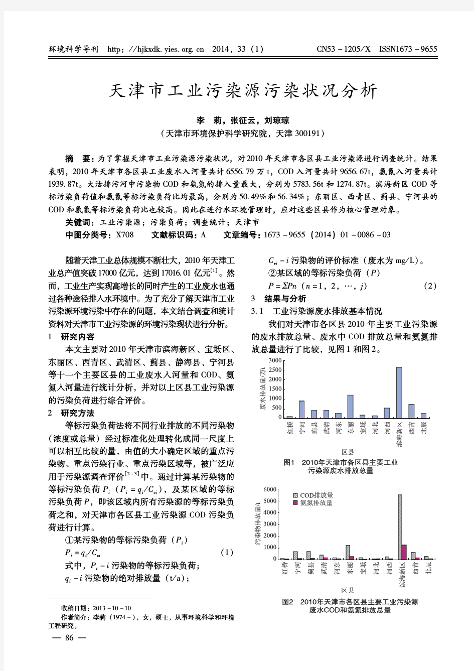 天津市工业污染源污染状况分析