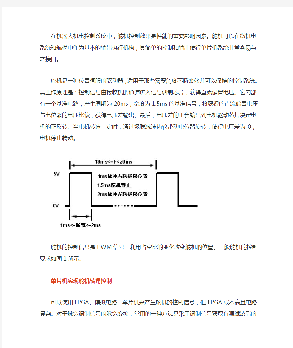 利用PWM信号控制舵机