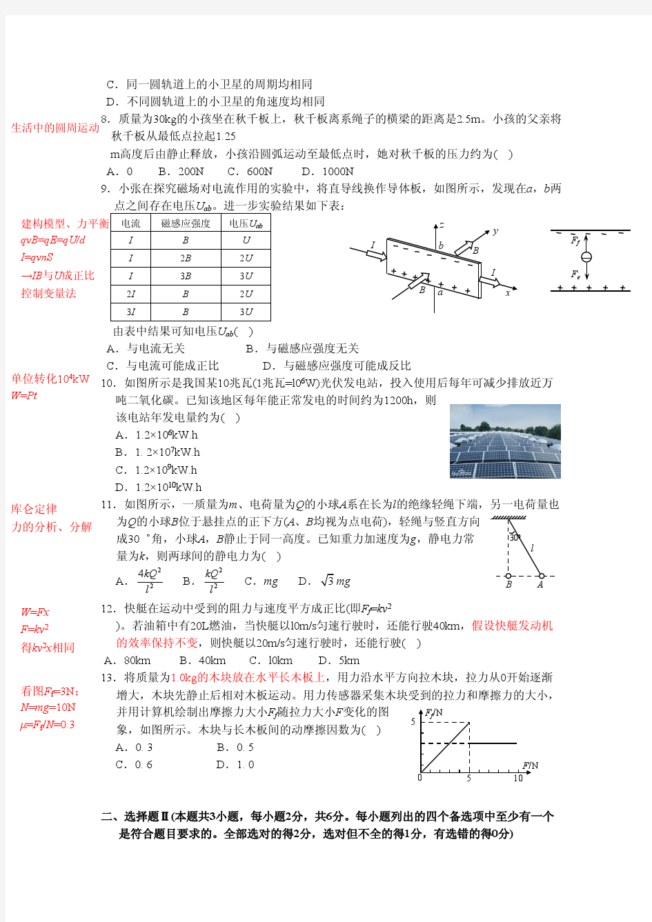 浙江省2015年10月学考选考物理试题PDF(1)