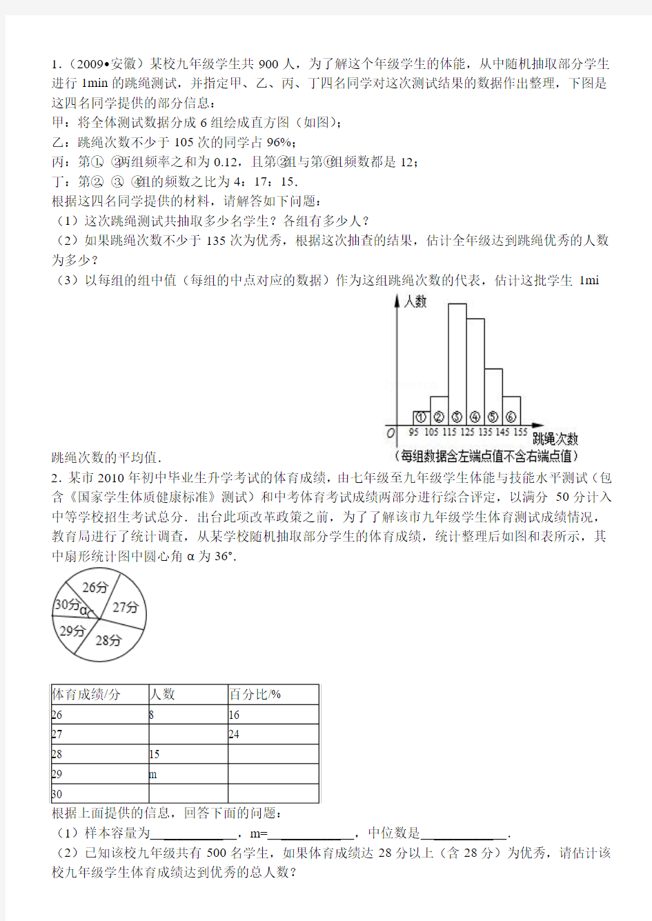 2013年5月28百变随心的初中数学统计图表组卷 (1)[1]