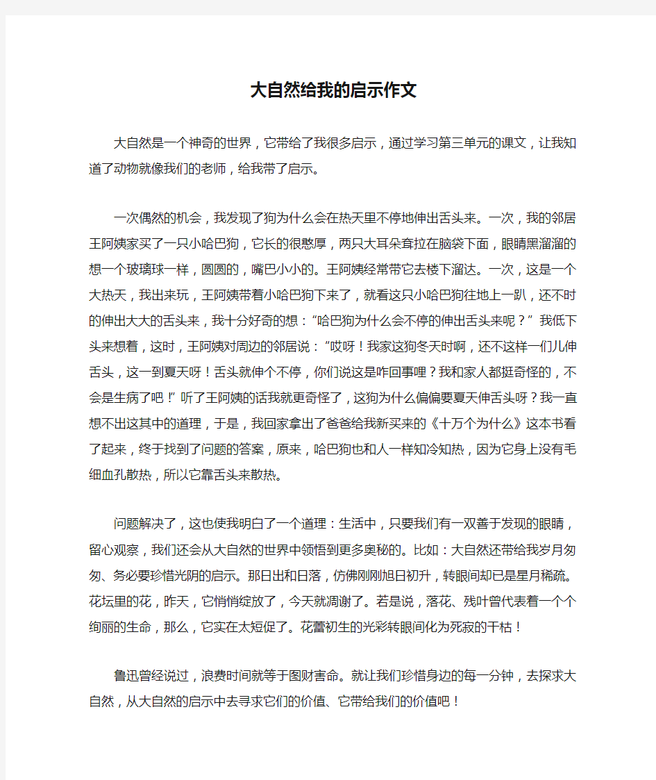 大自然给我的启示作文