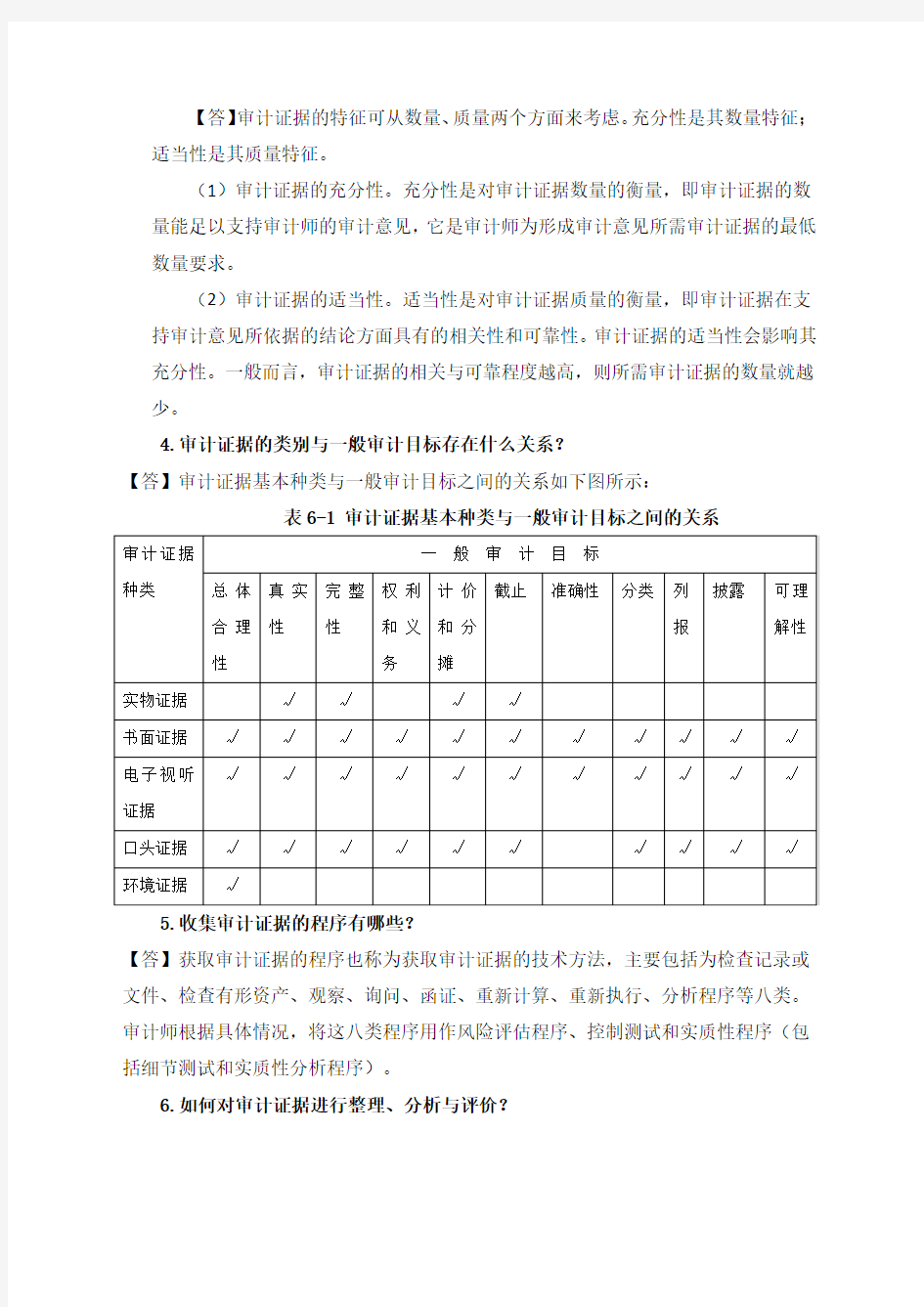 第章 审计证据与审计工作底稿习题+案例