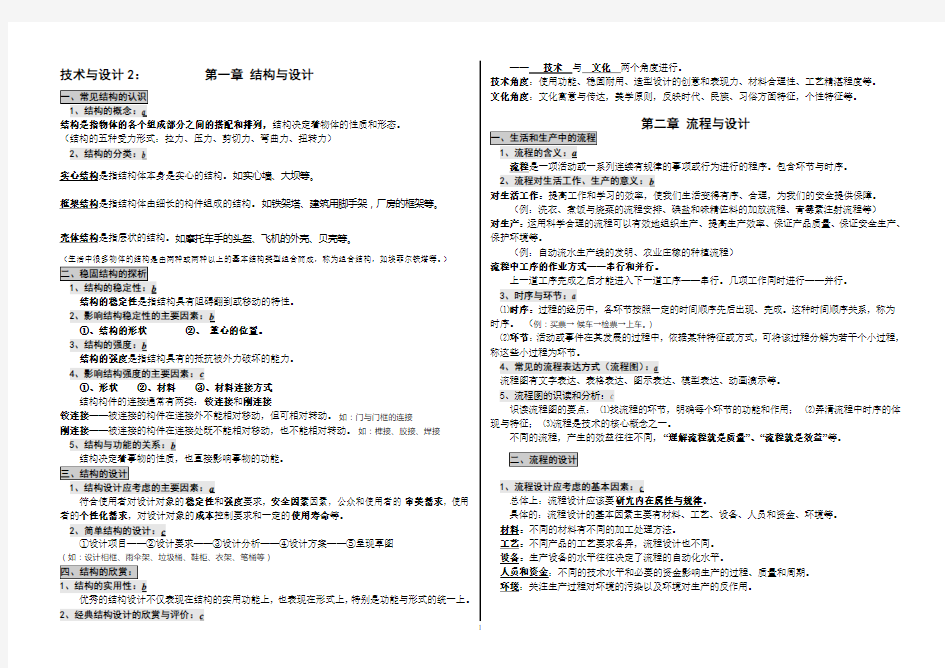 (完整word版)通用技术知识点(必修2),推荐文档