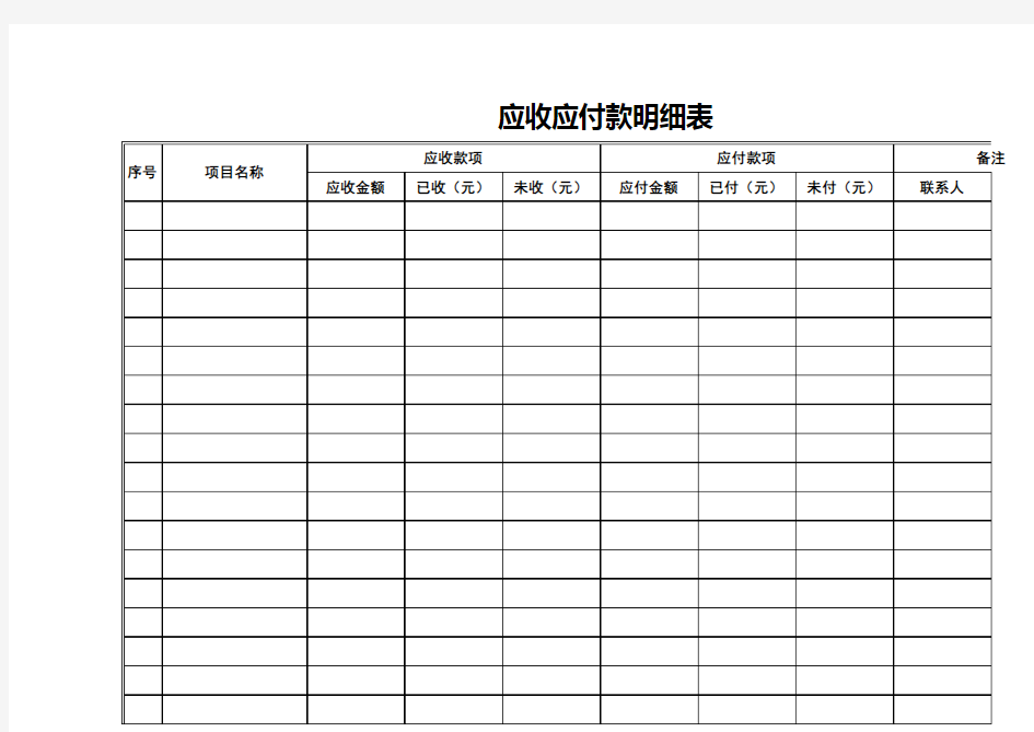 应收应付款明细表3