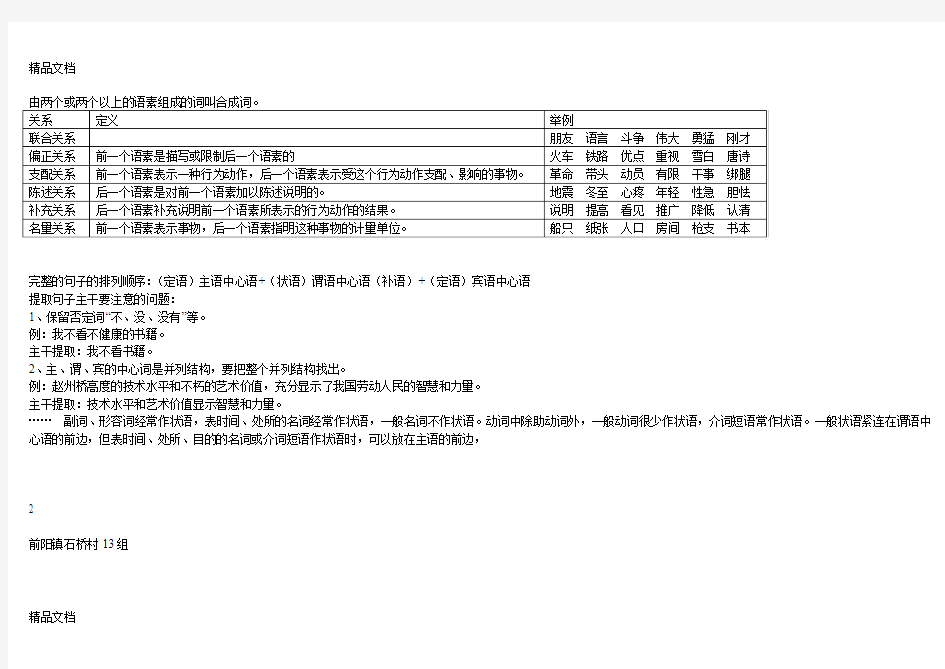 高中语文语法之句子成分分析讲课教案