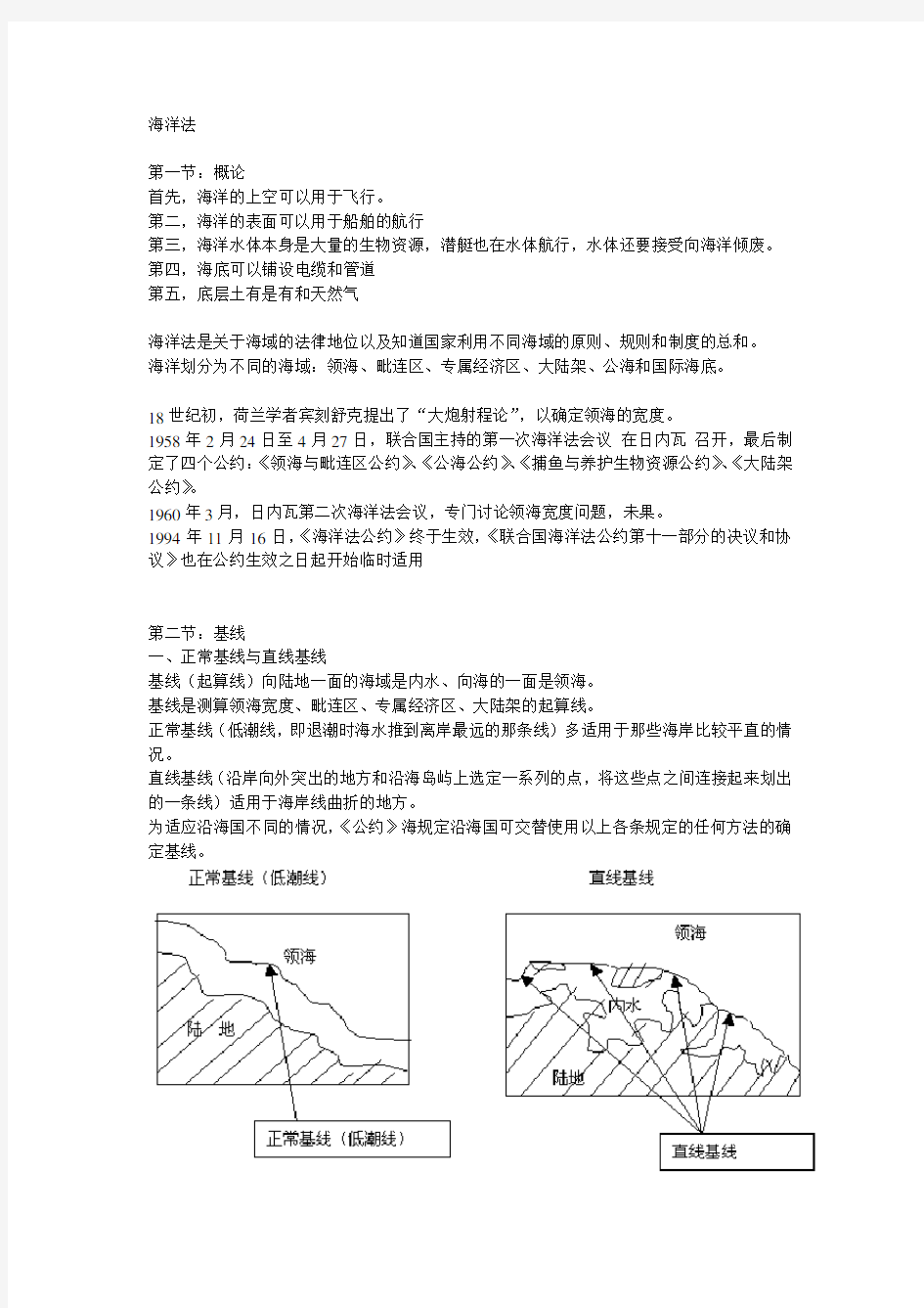 国际法中海洋法知识点归纳(自己整理 绝对全面)