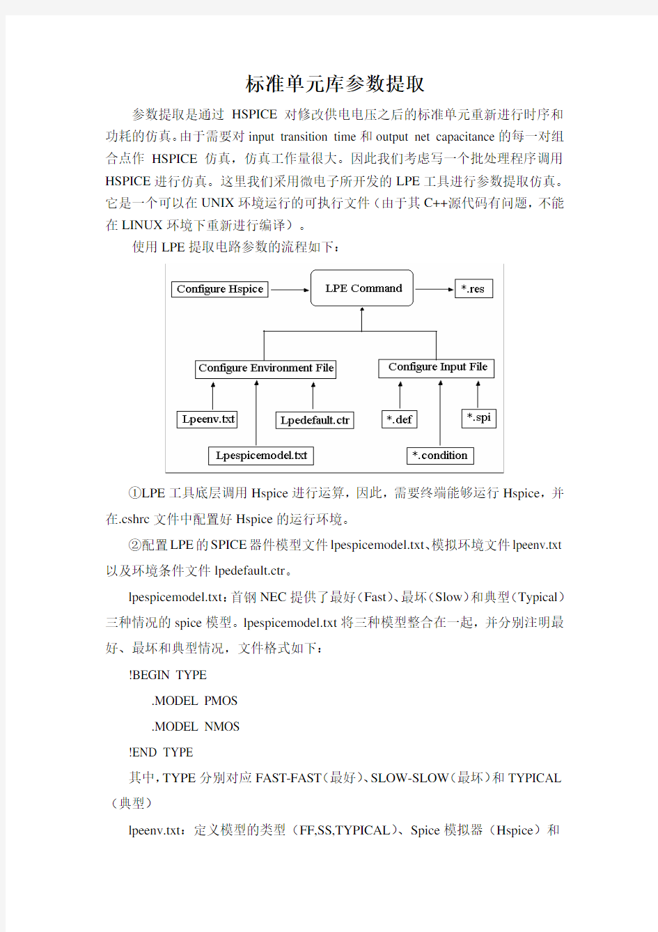 标准单元库参数提取