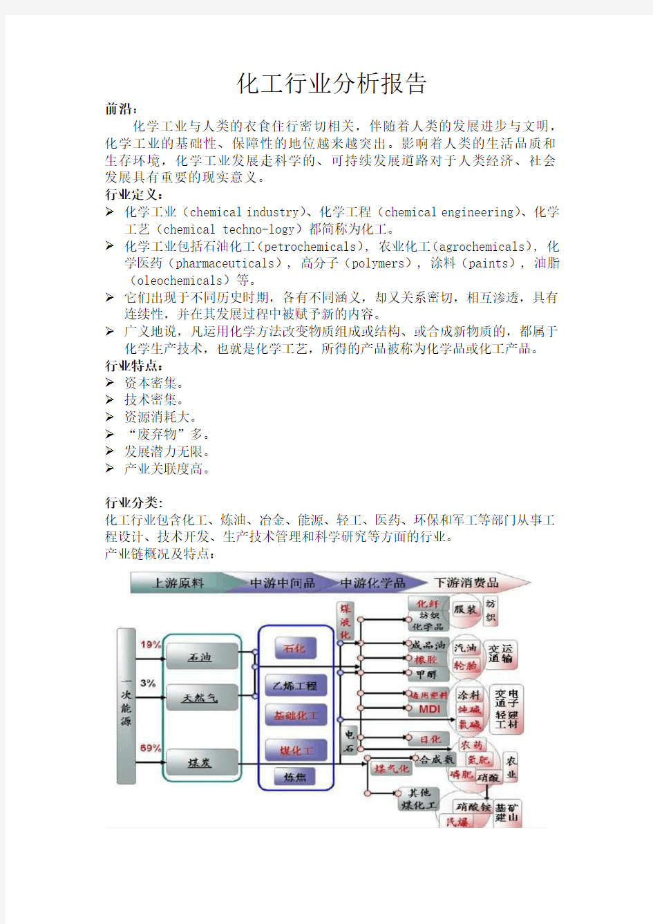 化工行业分析报告