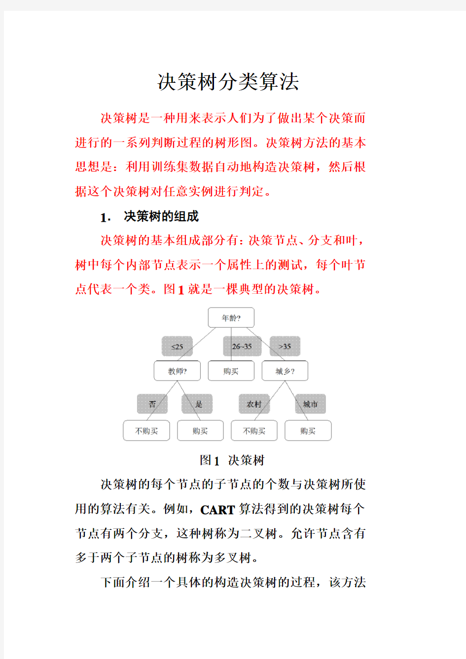 决策树分类算法