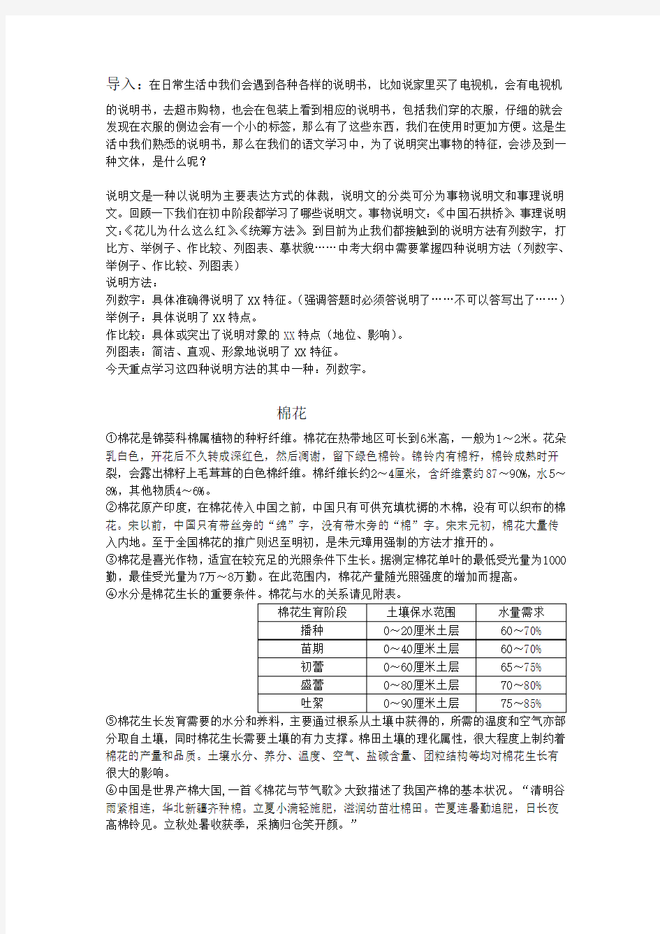 说明方法列数字