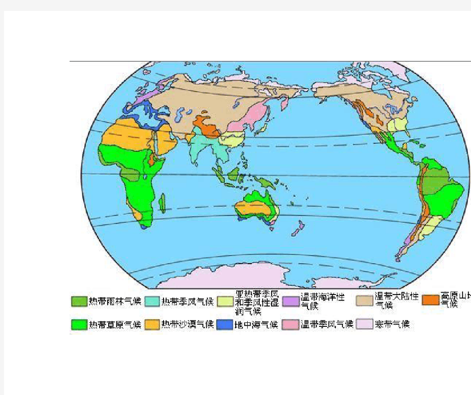 世界气候图(含各大洲气候空白图)