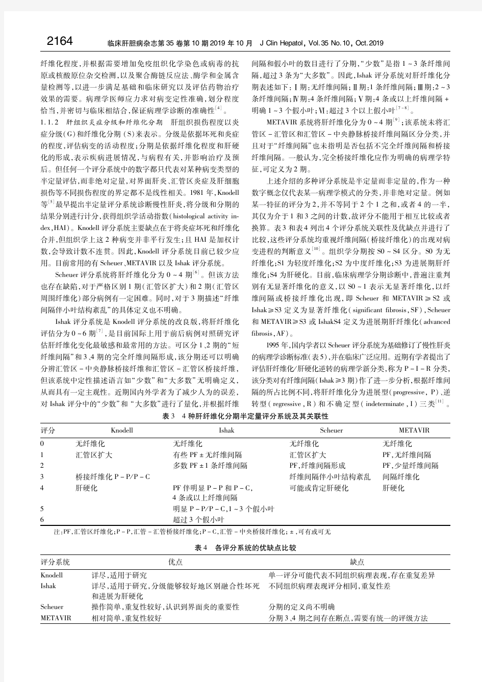 肝纤维化诊断及治疗共识(2019年) 中华医学会肝病学分会