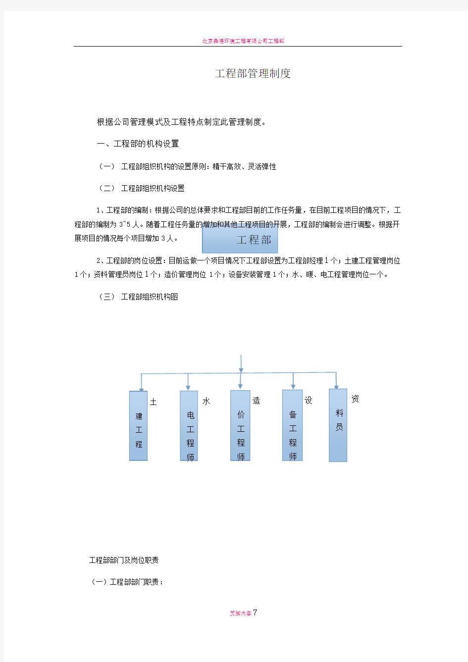 工程部项目管理制度