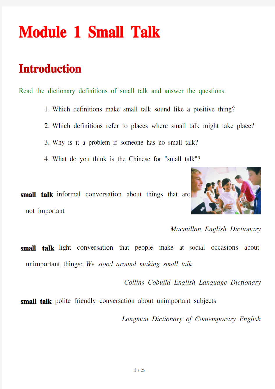 外研版英语选修六Module1课文