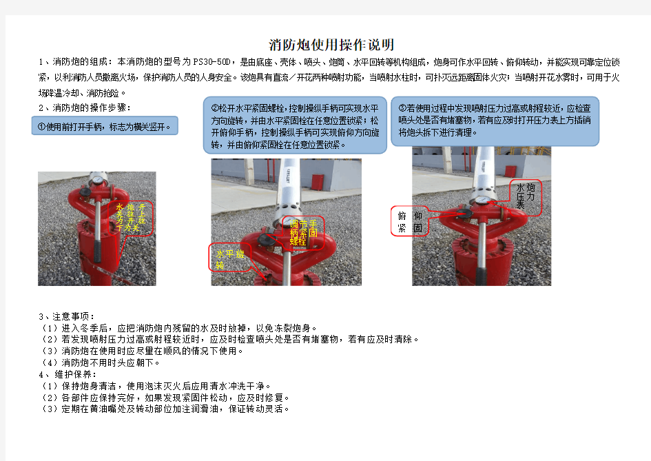 消防水炮操作说明