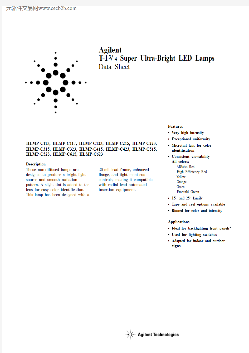 HLMP-C517-L0000中文资料