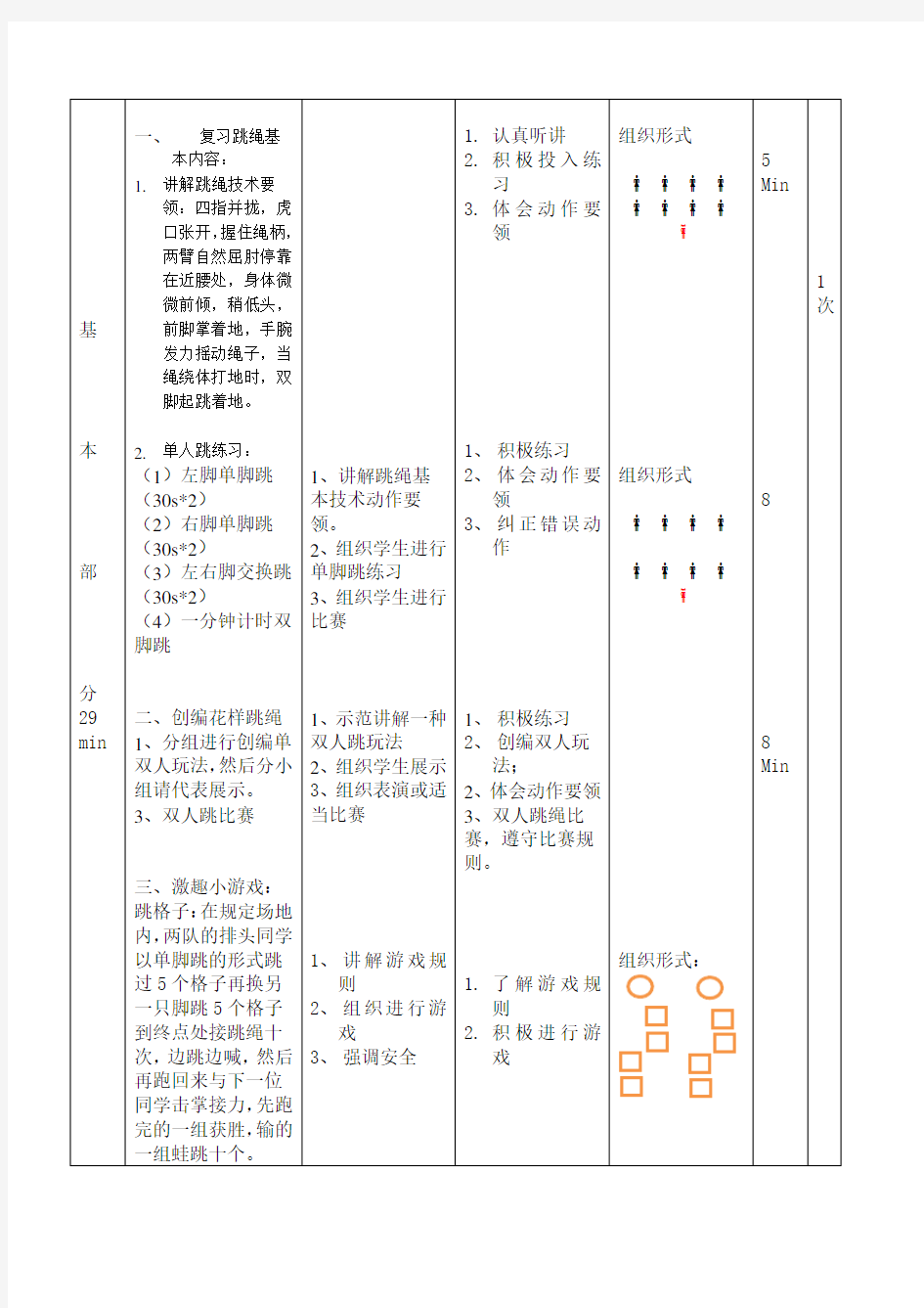 跳绳课教案