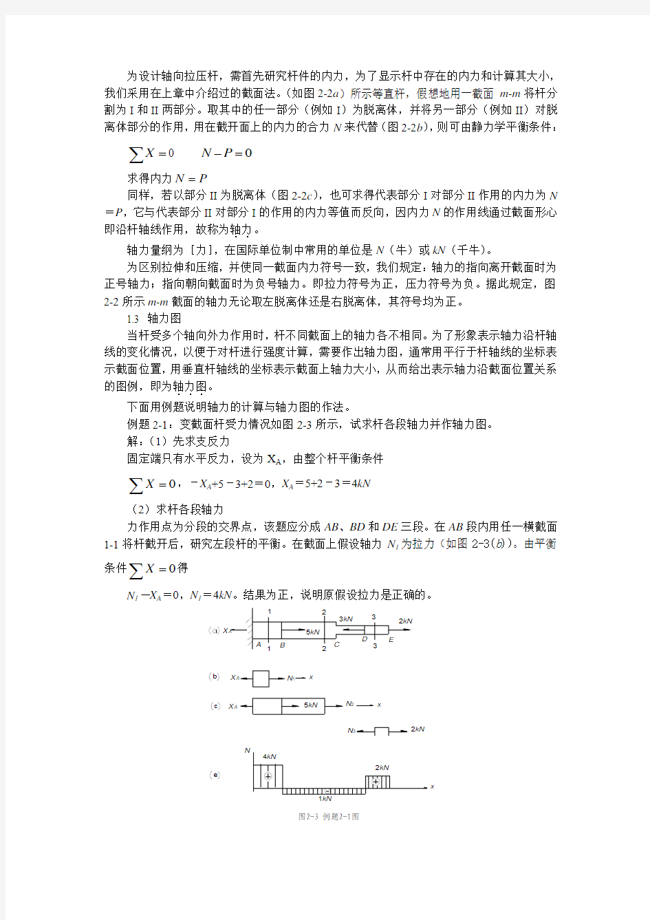 轴向拉伸和压缩习题集及讲解