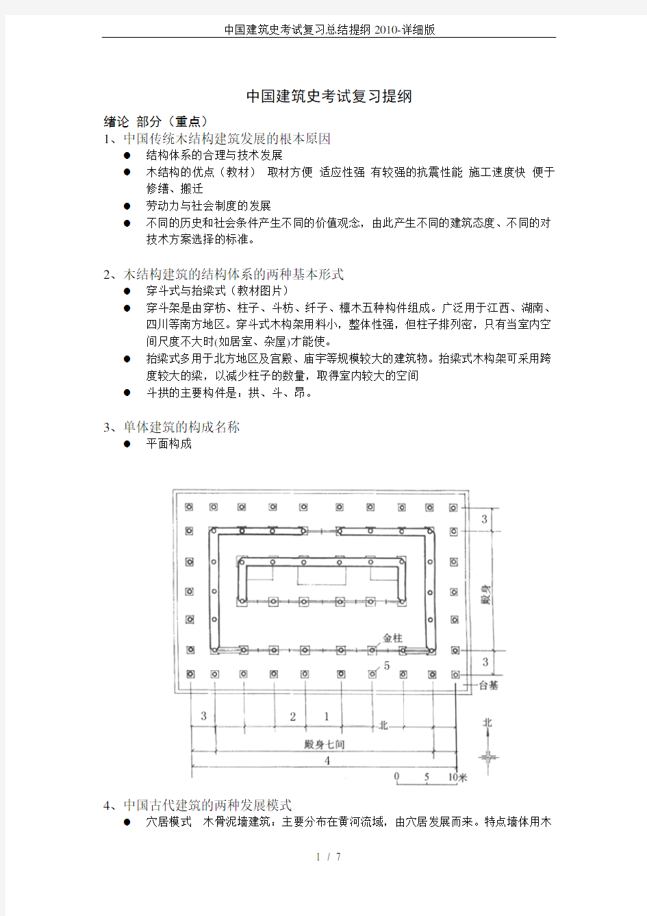 中国建筑史考试复习总结提纲2010-详细版
