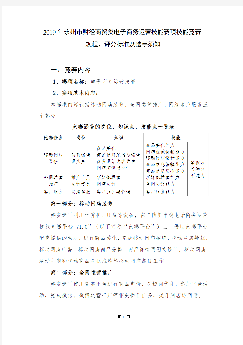 电子商务技能竞赛试题