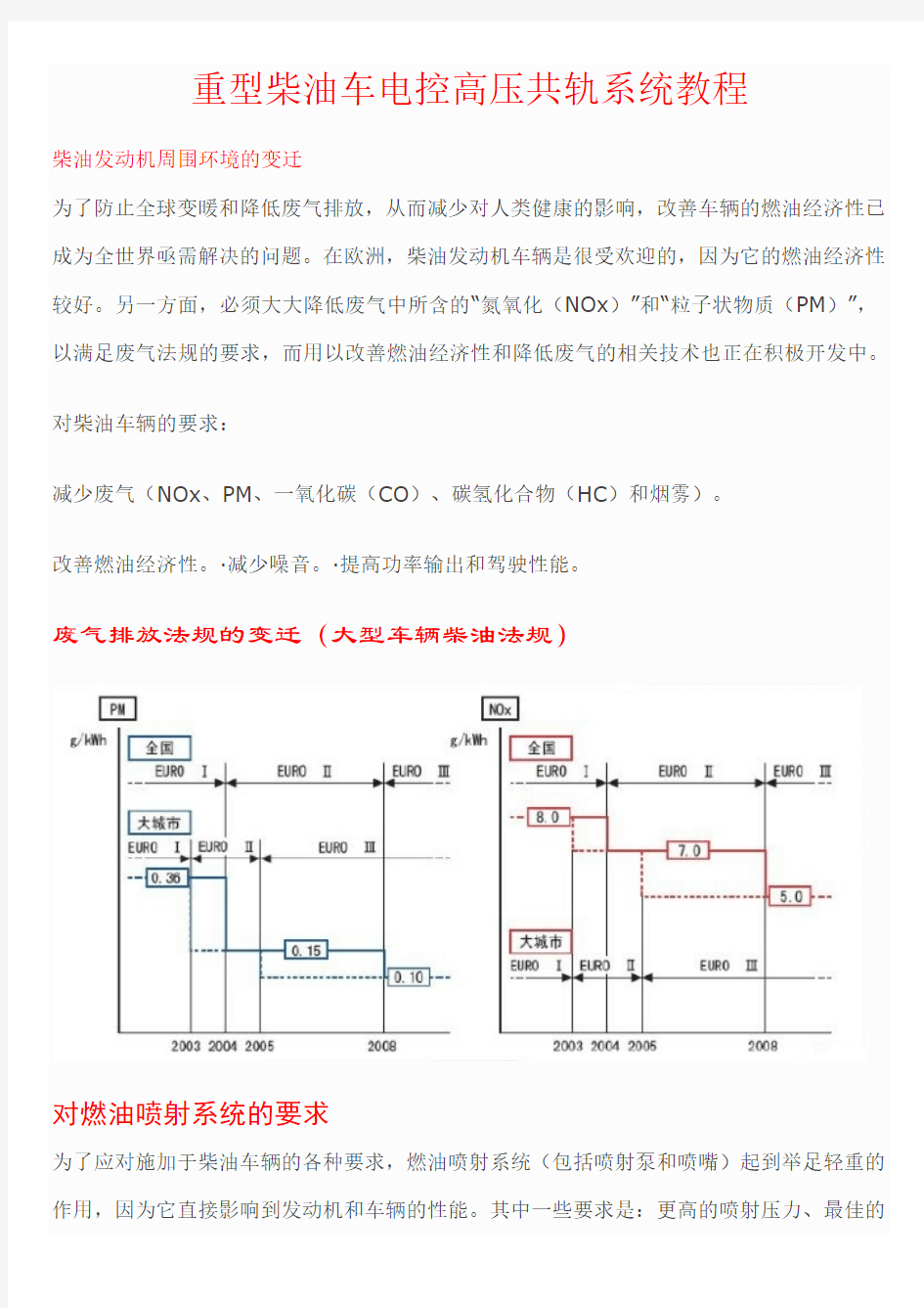 重型柴油车电控高压共轨系统教程