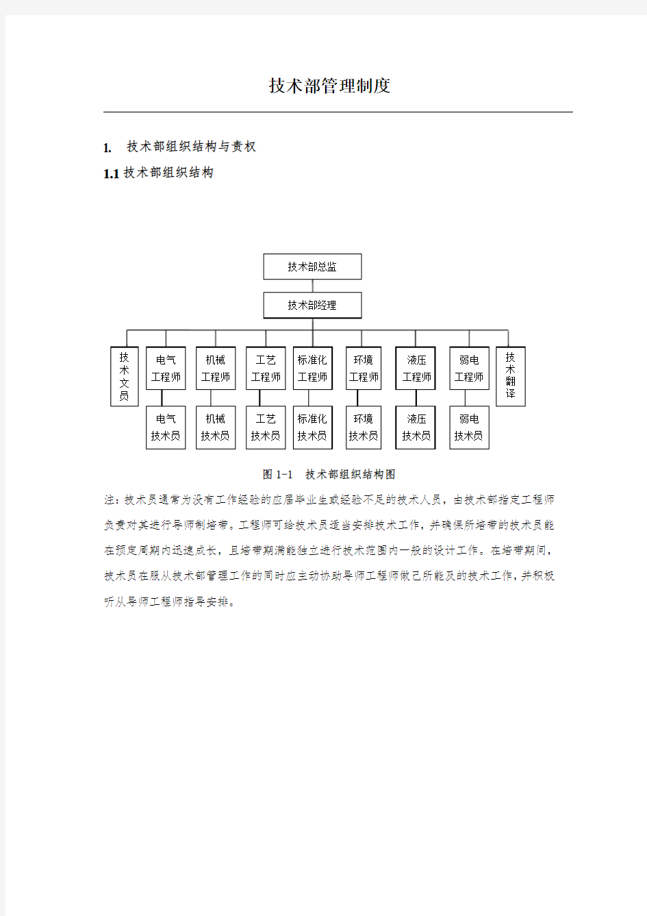 机械类-技术部管理制度