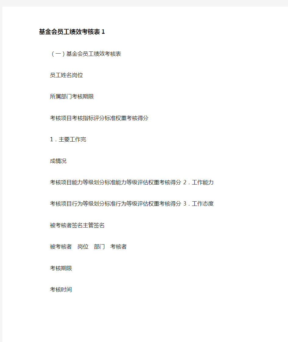 基金会员工绩效考核表.doc