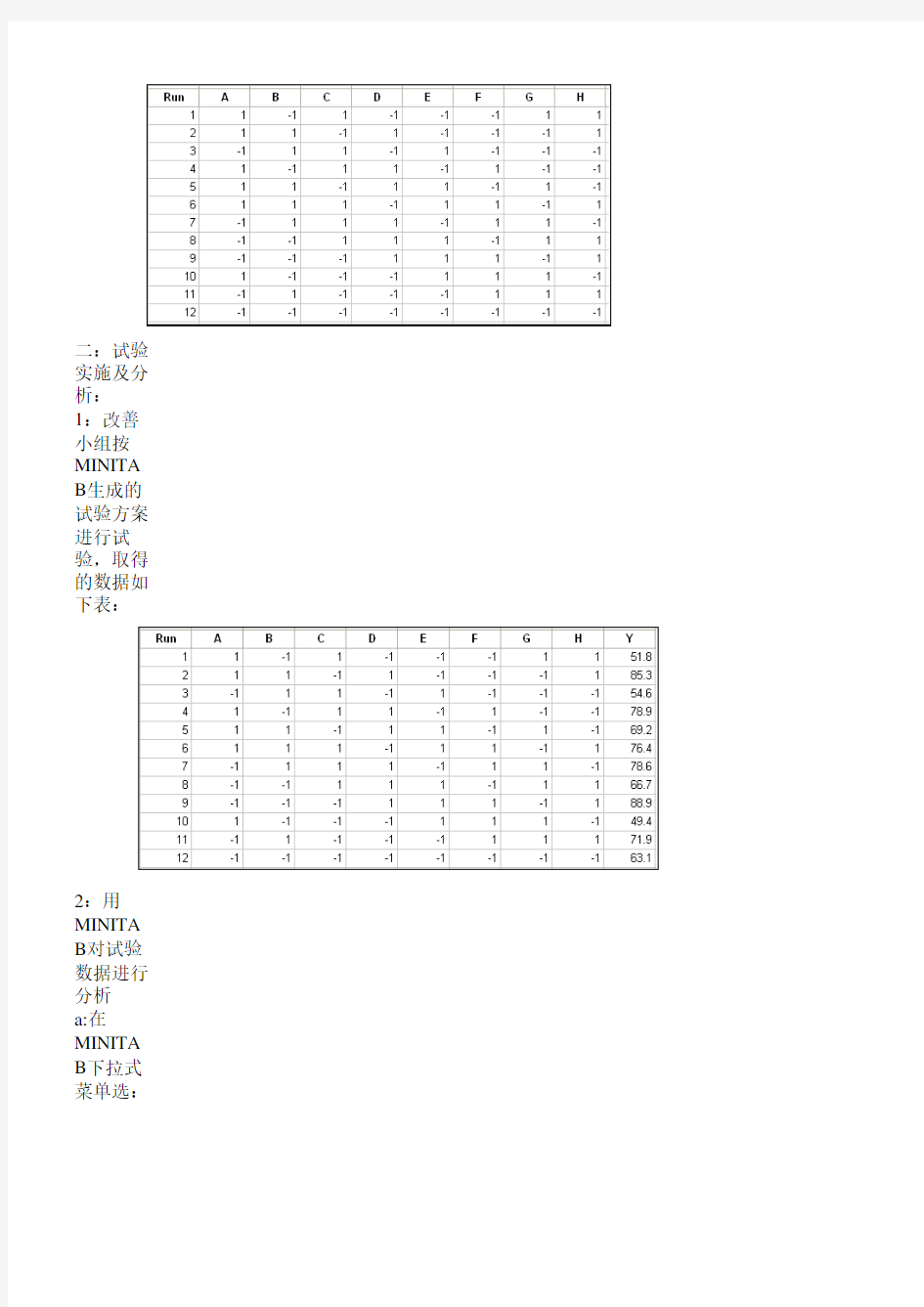 用minitab做Plackett-Burman_design(帕累托图)操作详解(全)