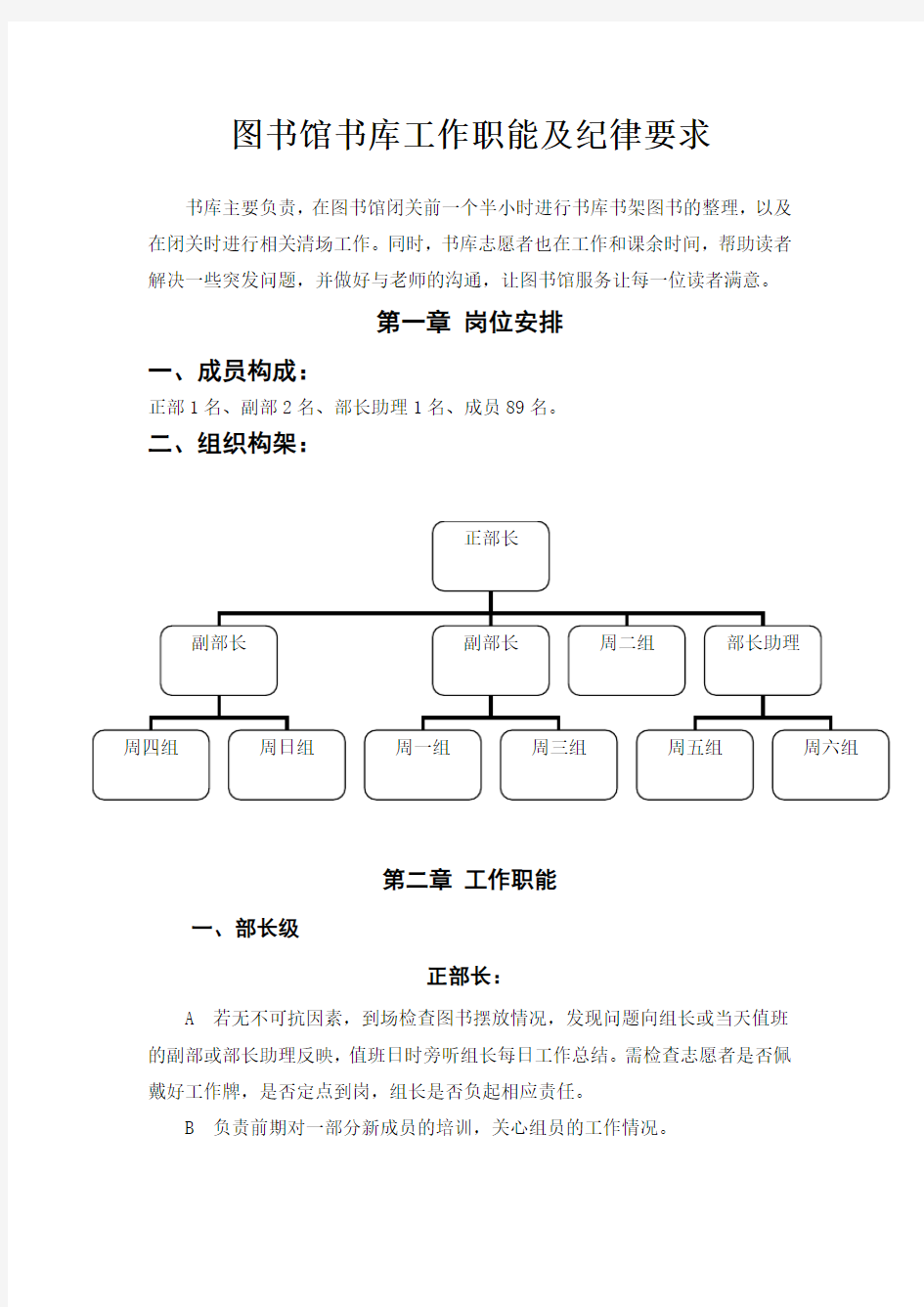 图书馆志愿者工作职能及纪律要求